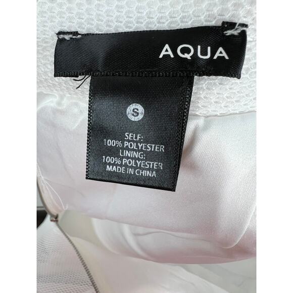 AQUA White Mesh Tulle Pleated Midii Skirt (Woman's Small) - Picture 9 of 10